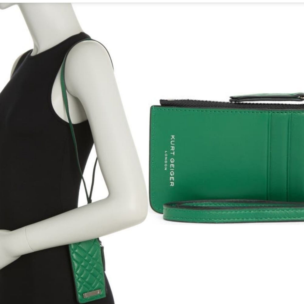 Kurt Geiger Green Quilted Wallet - Picture 3 of 9
